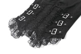 Imprisoned Psalms - Gothic Revivial Cami Top with Metallic Buckle Straps and Sheer Lace Patchwork TW686