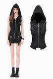 Dark Rebel Shadow Gothic Punk Hooded Vest TW688