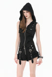 Dark Rebel Shadow Gothic Punk Hooded Vest TW688