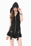 Dark Rebel Shadow Gothic Punk Hooded Vest TW688