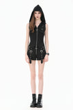 Dark Rebel Shadow Gothic Punk Hooded Vest TW688
