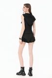 Dark Rebel Shadow Gothic Punk Hooded Vest TW688