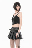 Dark Bone Rebel Punk Skull Zip Camisole Top TW690
