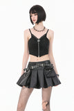 Dark Bone Rebel Punk Skull Zip Camisole Top TW690