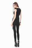Dark Functional Style Metal Ring Strap Fitted Tank Top TW691