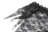 Gothic Romantic Off-Shoulder Sheer Lace Top with Ethereal Winged Sleeves TW693