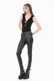 Dark Weave - Gothic Backless Spider Decor Skeleton Cut-out Halter Slim Tank Top TW694
