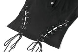 Night Directive - Tech-Punk Sleeveless Polo Top with Metallic Studs TW695