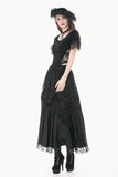 Gothic Dark Lace Embroidery Panel Fitted Top TW697