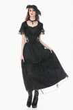 Gothic Dark Lace Embroidery Panel Fitted Top TW697