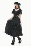 Gothic Dark Lace Embroidery Panel Fitted Top TW697