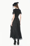 Gothic Dark Lace Embroidery Panel Fitted Top TW697