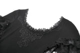 Gothic Dark Lace Embroidery Panel Fitted Top TW697