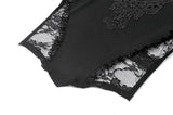 Gothic Dark Lace Embroidery Panel Fitted Top TW697