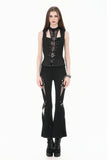 Iron Covenant - Punk Dark-Wear Vest with  Metallic Ring, Double Eyelet Lace-up TW699