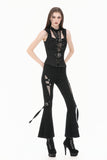 Iron Covenant - Punk Dark-Wear Vest with  Metallic Ring, Double Eyelet Lace-up TW699