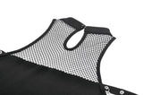 Dark Techwear Mesh Cut-out Cold-Shoulder Chain Cross Halter Top TW700
