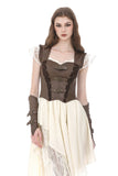 Steampunk Matte Leather Patchwork Lace Buckled Slim Cami Top TW704
