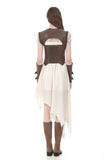 Steampunk Matte Leather Patchwork Lace Buckled Slim Cami Top TW704