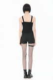 Punk Tank Top with Pentagram Mesh Inlay and Studded Vertical Tape TW706