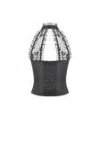 Gothic Victorian Halter Top with Lace Panel and 3D Rose Ornament  TW707