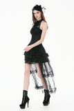 Gothic Victorian Halter Top with Lace Panel and 3D Rose Ornament  TW707