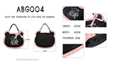 Black pink adventures of little bear ear handbag ABG004