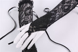 Gothic lace oversleeve with ribbon rope AGL002 - Gothlolibeauty