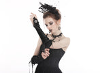 Gothic velvet lace up gloves AGL003 - Gothlolibeauty