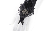 Gothic velvet lace up gloves AGL003 - Gothlolibeauty