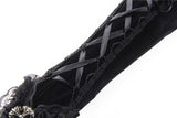 Gothic velvet lace up gloves AGL003 - Gothlolibeauty