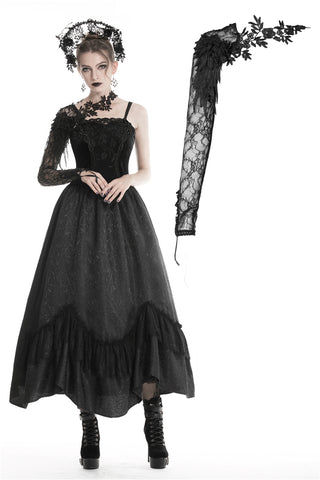 Gothic women half lace sleeves with flowers AGL006 - Gothlolibeauty