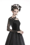 Gothic women half lace sleeves with flowers AGL006 - Gothlolibeauty