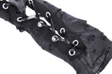 Punk tie up ripped gloves AGL008