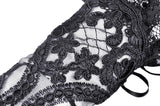 Elegant embroidery gothic gloves AGL009