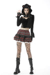 Punk metal warm wooly plaid cat claw gloves AGL016