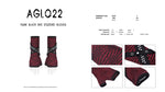 Punk black red studded gloves AGL022