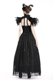 Gothic gorgeous feather velvet caplet with two ways to wear BW046 - Gothlolibeauty