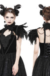 Gothic gorgeous feather velvet caplet with two ways to wear BW046 - Gothlolibeauty