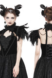 Gothic gorgeous feather velvet caplet with two ways to wear BW046 - Gothlolibeauty