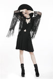 Black tasseled cape with kimono sleeves BW066 - Gothlolibeauty