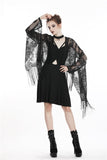 Black tasseled cape with kimono sleeves BW066 - Gothlolibeauty