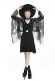 Black tasseled cape with kimono sleeves BW066 - Gothlolibeauty