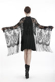 Black tasseled cape with kimono sleeves BW066 - Gothlolibeauty