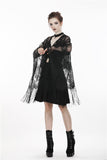 Black tasseled cape with kimono sleeves BW066 - Gothlolibeauty