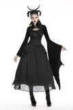 Gothic women velvet Black vampire cape with bat big sleeves BW069 - Gothlolibeauty