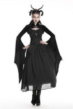 Gothic women velvet Black vampire cape with bat big sleeves BW069 - Gothlolibeauty