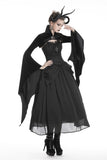 Gothic women velvet Black vampire cape with bat big sleeves BW069 - Gothlolibeauty