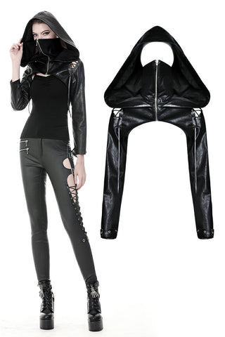 Punk PU masked cape with cap  BW075 - Gothlolibeauty