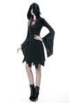 Gothic shining velvet witch cape with pointed cap BW077 - Gothlolibeauty